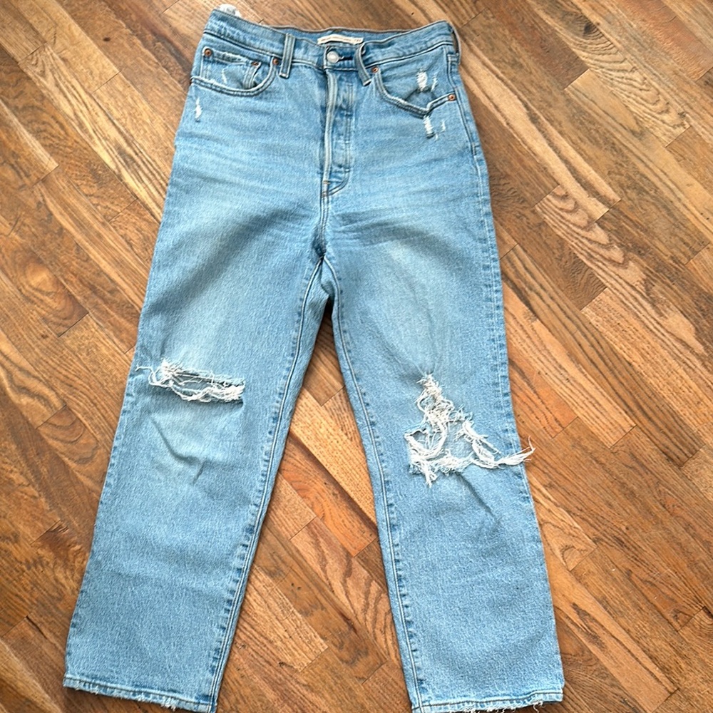 Distressed Light Blue Women's Jeans